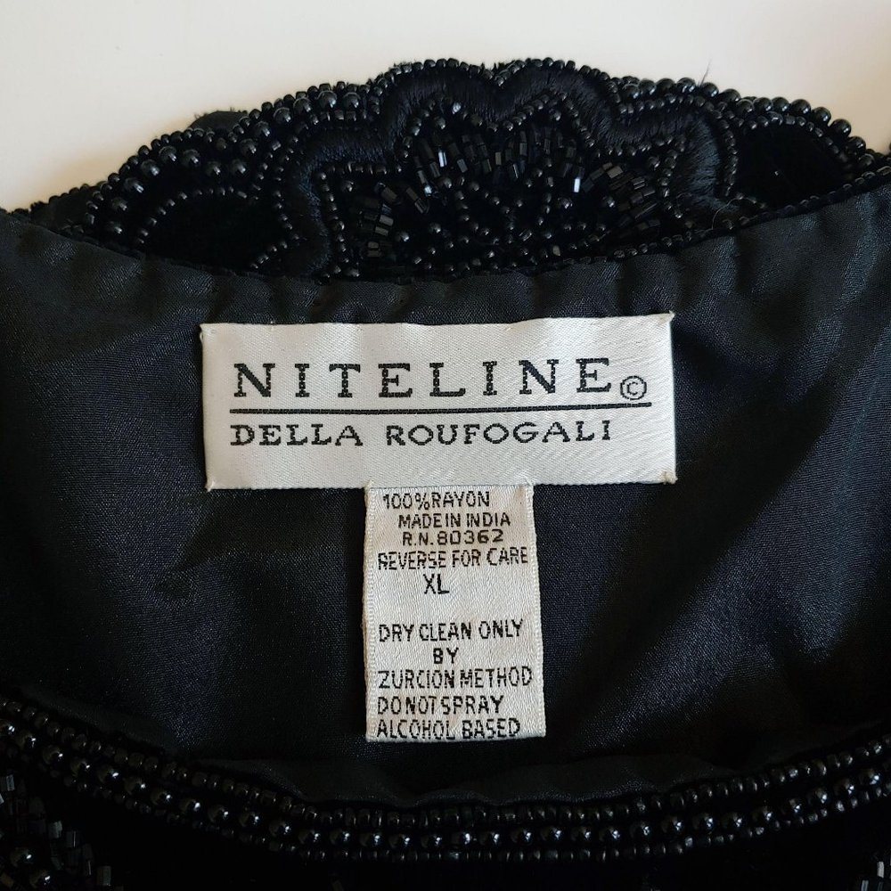 Vintage Black Beaded Floral Blouse - Picture 4 of 7